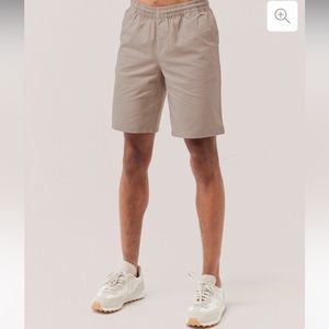 Pact Woven Twill Drawstring Short 9” Oyster color Organic Cotton